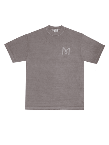 VINTAGE DARK SILVER M CIRCLE PRINT TEE